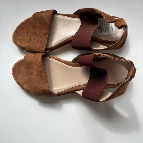 Stuart Weitzman Topical Saddle Brown Suede‎ Open Toe Sandals Sz 5.5M - Picture 2 of 9